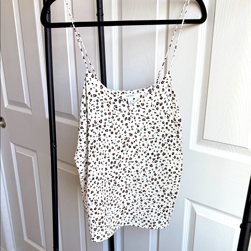 Nine West Black and White Leopard Print Camisole